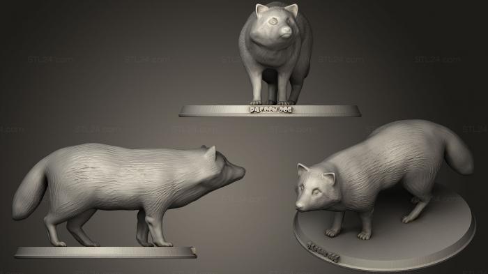Статуэтки животных (Енотовидная собака, STKJ_1385) 3D модель для ЧПУ станка